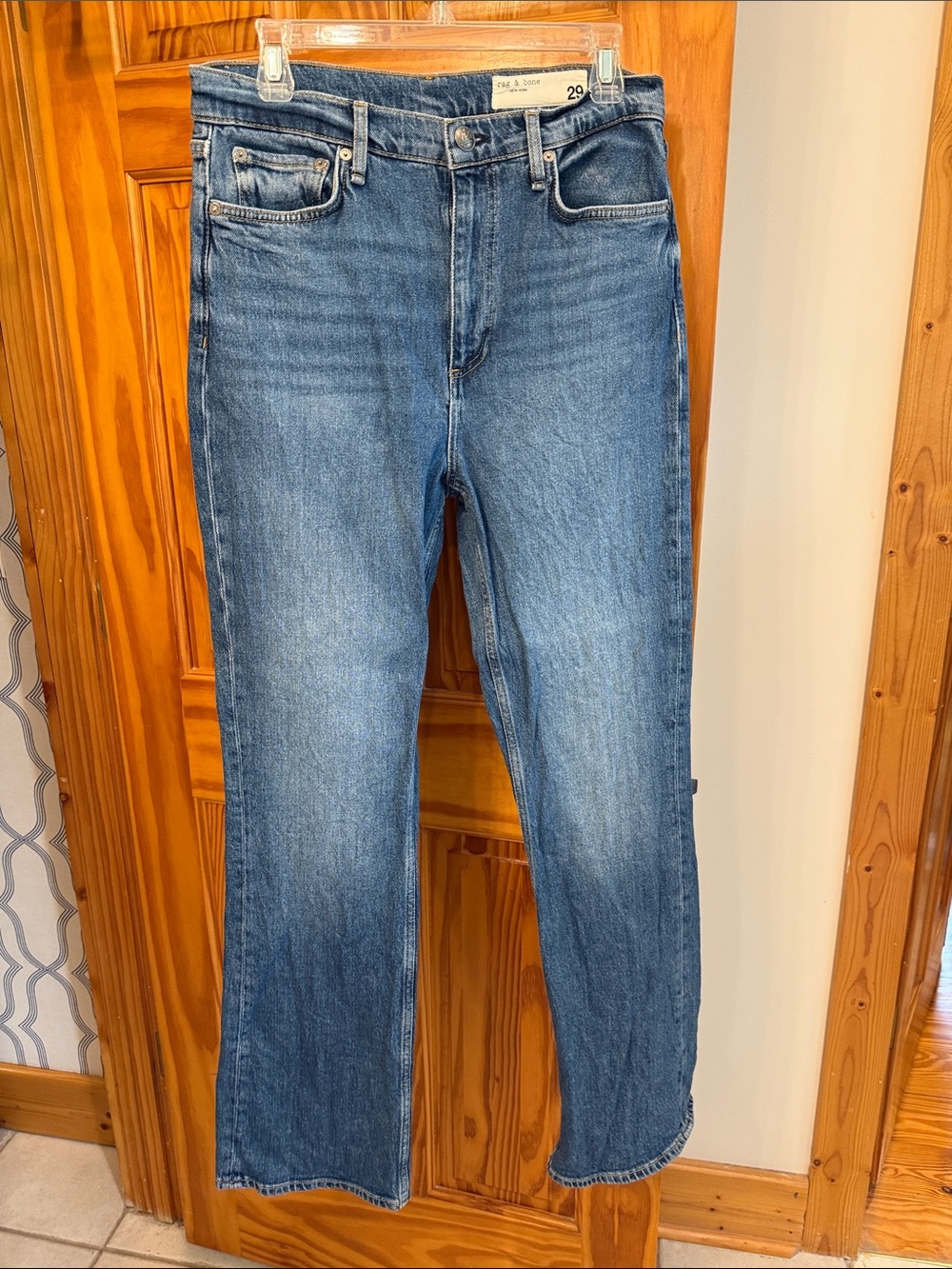 Rag & Bone Peyton High Ride Full Length Bootcut Blue Jeans